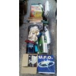 TWO CARTONS OF MIXED BRIC-A-BRAC INCL; A CORDLESS CUTTER, CLASSIC WALL CLOCK, MIRRORS, CORE