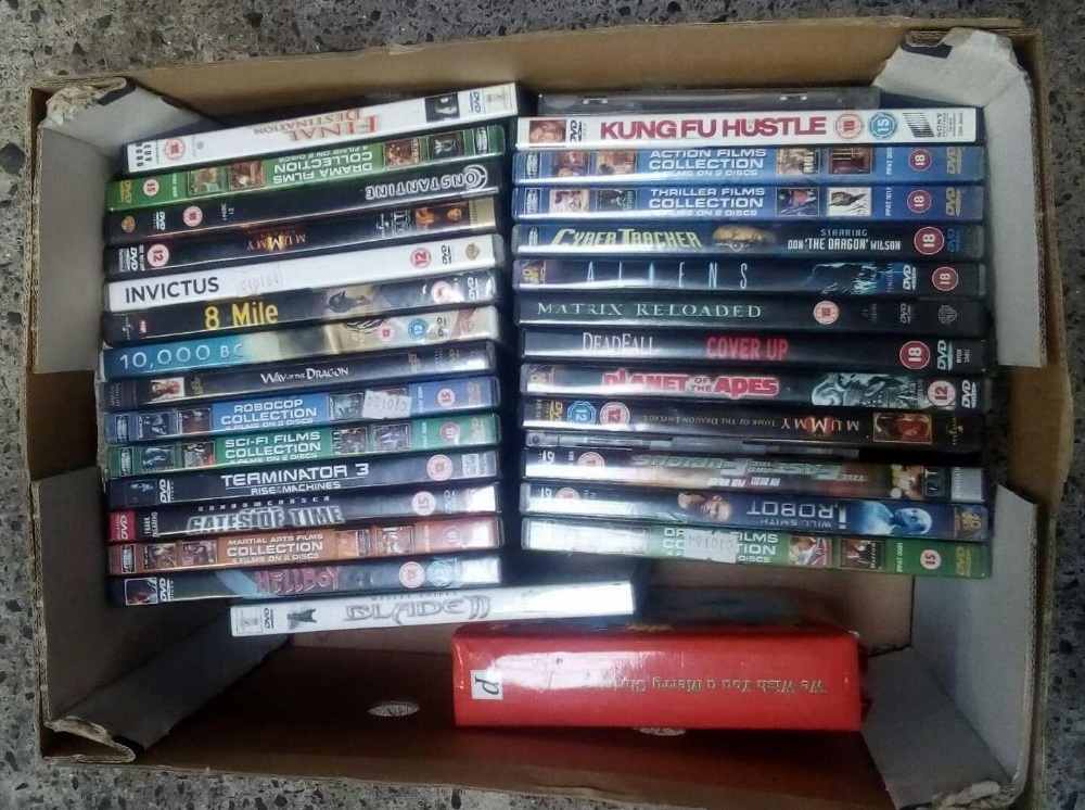 SMALL CARTON OF DVD'S