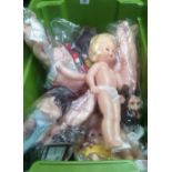 GREEN PLASTIC CARTON OF PILLOW DOLLS BY FIBRE CRAFT