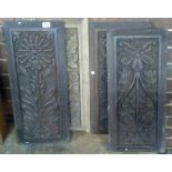 FOUR CARVED OAK PANELS