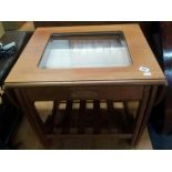 FINE QUALITY MID CENTURY G-PLAN GLASS TOP COFFEE TABLE WITH MAGAZINE SHELF WITH DRAWER & DROP FLAPS