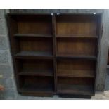 TWO THREE SHELVED WOOD BOOKCASES