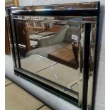 UNUSUAL ART DECO STYLE BEVELLED MIRROR