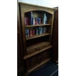 MODERN PINE BOOKCASE / CUPBOARD (6FT HIGH X 39'' WIDE)