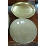 COLLECTION OF 4 EASTERN BRASS TRAYS