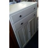 WHITE PAINTED TALLBOY & CHEST OF 4 LONG DRAWERS