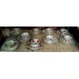 SHELF WITH VARIOUS BAVARIAN CUPS, SAUCERS & PLATES
