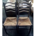 TWO STRUNG SEATED BEDROOM CHAIRS