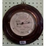 CARVED OAK FRAMED 1930'S BAROMETER