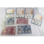 THREE WALLETS OF BRITAIN'S FIRST DECIMAL COINS & 4 PLASTIC DISPLAY CASES OF COINAGE - GREAT BRITAIN