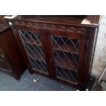 JAYCEE CARVED DISPLAY CABINET WITH LEADED GLASS FRONT