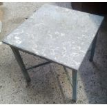 METAL & MARBLE TOP EFFECT SMALL GARDEN TABLE