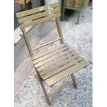 GOLD COLOURED WOOD FOLDING SEAT