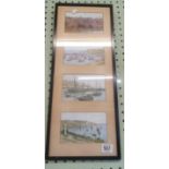 A SET OF FOUR ANTIQUE COLOUR POSTCARDS OF BRIXHAM CIRCA 1920 IN ONE FRAME