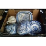 CARTON OF BLUE & WHITE CHINA