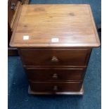PINE BEDSIDE CHEST OF 3 DRAWERS