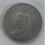 A VICTORIAN SILVER DOUBLE FLORIN 1889