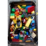 CARTON OF LOOK-A-LIKE LEGO LARGE SIZE & SOME MODEL CARS