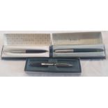THREE PARKER ADVERTISING PENS IN BOXES