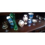 SHELF OF CHINA 5 BABYCHAM GLASSES ETC