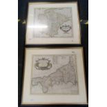 PAIR F/G & MOUNTED MORDEN COUNTY MAPS, DEVONSHIRE & CORNWALL