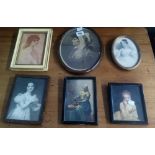 SIX SMALL PORTRAIT PRINTS AND ENGRAVINGS BY BARTOLOZZI AND OTHERS