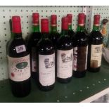 TEN BOTTLES OF RED WINE (MAINLY 1970'S)