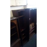 JAYCEE TALL NARROW CARVED OAK BOOKSHELVES 78'' HIGH