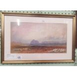 UNSIGNED VICTORIAN CORNISH WATERCOLOUR C1900, COASTAL SCENE