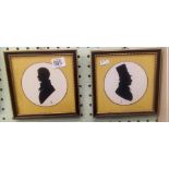 PAIR OF CIRCULAR SILHOUETTES OF GENTLEMAN, BOTH SIGNED WITH MONOGRAMME