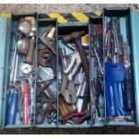 METAL CANTILEVER TOOL BOX WITH CONTENTS