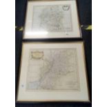 PAIR F/G & MOUNTED MORDEN COUNTY MAPS, GLOUCESTERSHIRE & WILTSHIRE