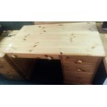 PINE DESK WITH 4 DRAWERS