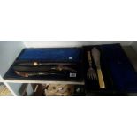 BOXED CARVING SET & FISH SERVERS