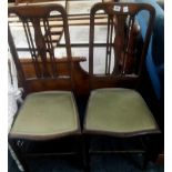 PAIR OF INLAID MAHOGANY BEDROOM CHAIRS