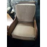 UPHOLSTERED BERGERE STYLE ARMCHAIR