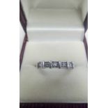 9ct WHITE GOLD 5 STONE ½ ETERNITY RING