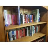 THREE SHELVES OF HARDBACK & PAPERBACK BOOKS