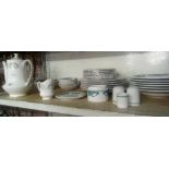 SHELF OF CZECHOSLOVAKIAN DINNER PLATES & BOWLS ETC INCL; COFFEE POT BY ROYAL STANDARD