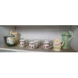 SHELF OF ROYAL CROWN DERBY TEA WARE ETC