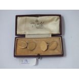 A boxed pair oval Masonic cufflinks in 9ct - 6.4gms