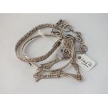 Four silver bracelets - 38gms