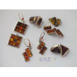 Six pairs of assorted silver earrings - 45gms