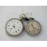A No.3 REFMETAR metal pocket watch & an INGERSOL pocket watch with seconds dial