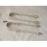 Two pairs of Georgian sugar tongs both 1808 - 1 by TH