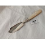 A Victorian butter knife with MOP handle - B'ham 1840 by GU