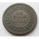 An 1812 West Bromwich & Coseley penny token payable by James Cooksby