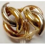 A pair of fancy 14ct gold earrings - 5.4gms