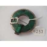 A silver & malachite brooch (a/f) 24gms