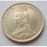 A Victirian double florin 1887 - EF - with lustre